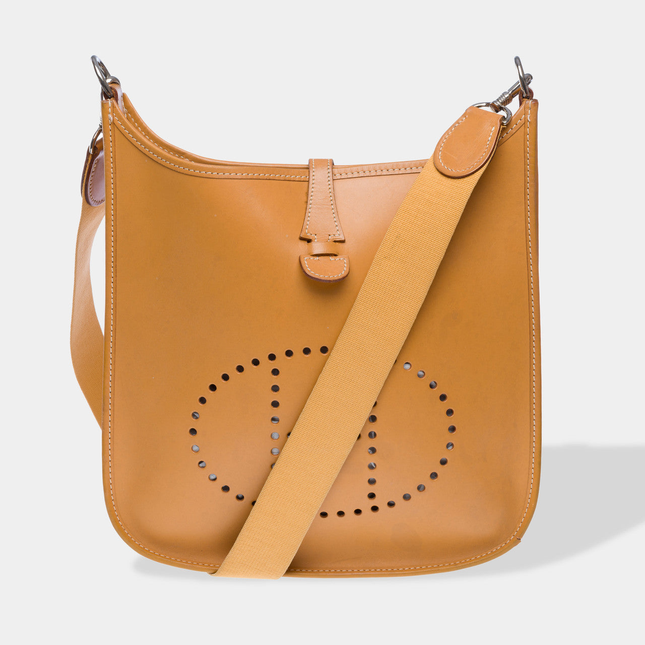 Sac HERMES Evelyne en Cuir Beige - 102187