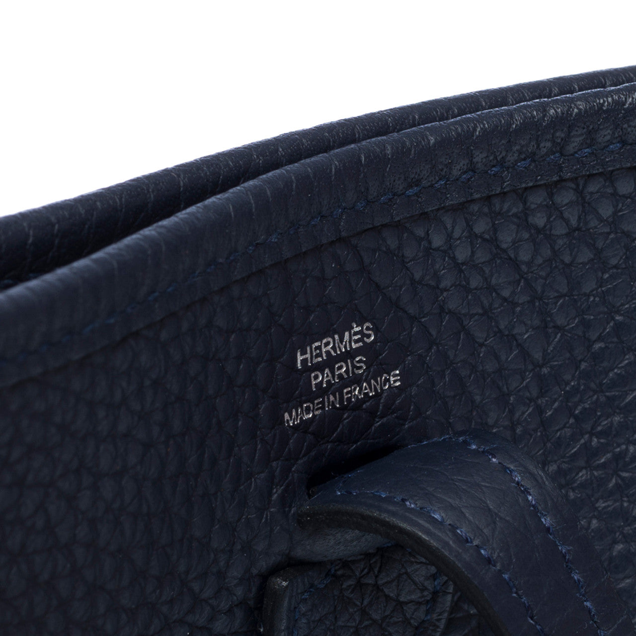 Sac HERMES Evelyne en Cuir Bleu Marine - 102441