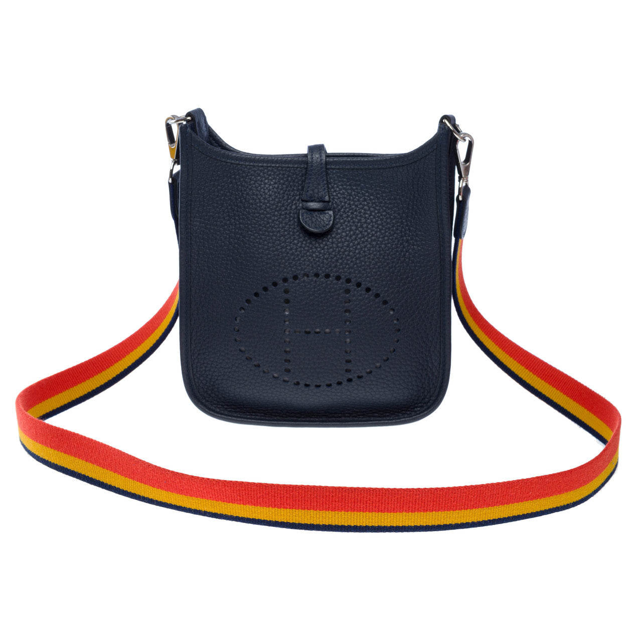 Sac HERMES Evelyne en Cuir Bleu Marine - 102441