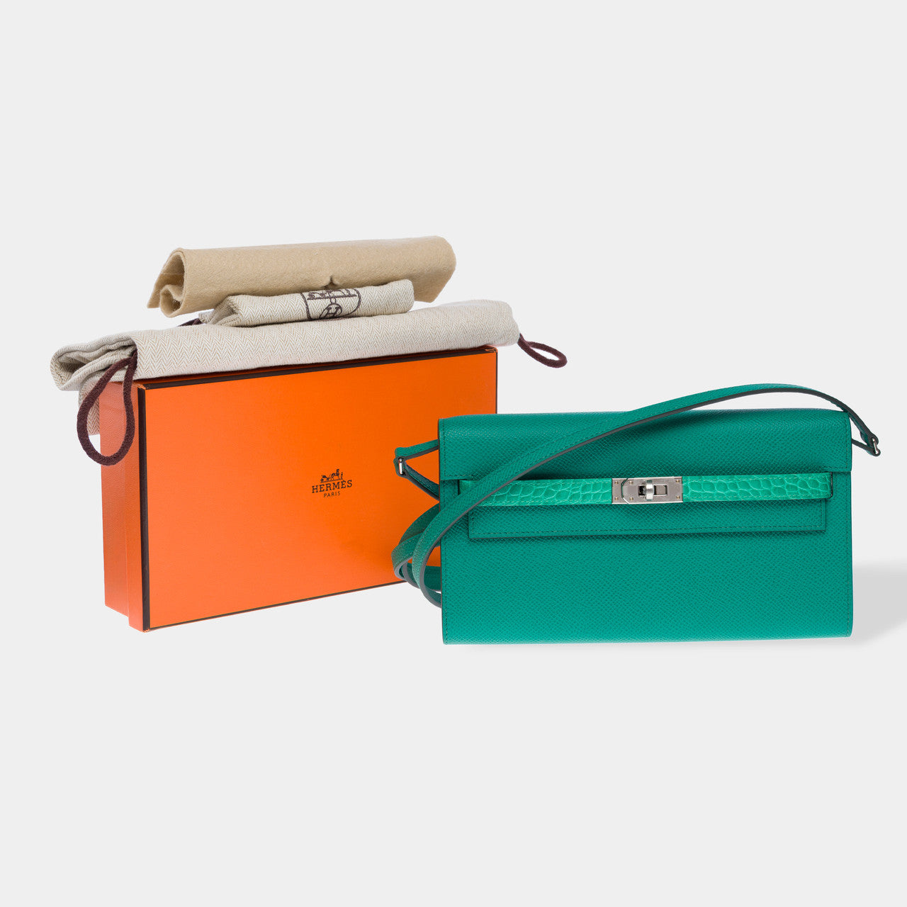 Sac HERMES Kelly to go en Cuir Vert - 102486