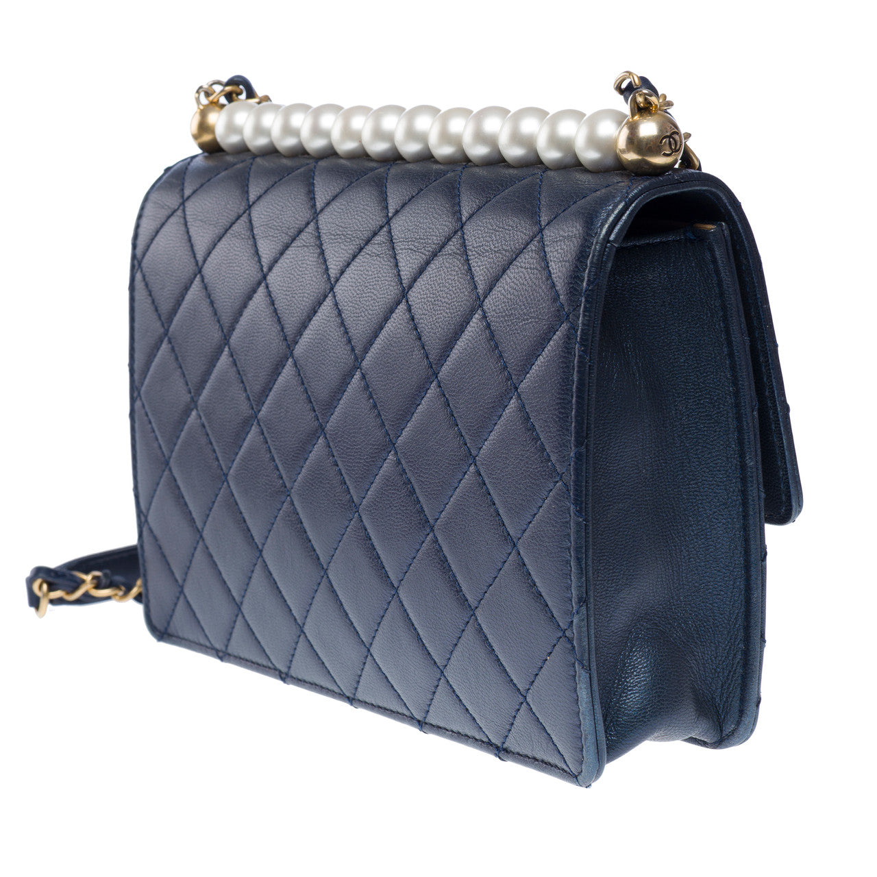 Sac CHANEL Timeless/Classique en Cuir Bleu Marine - 102468