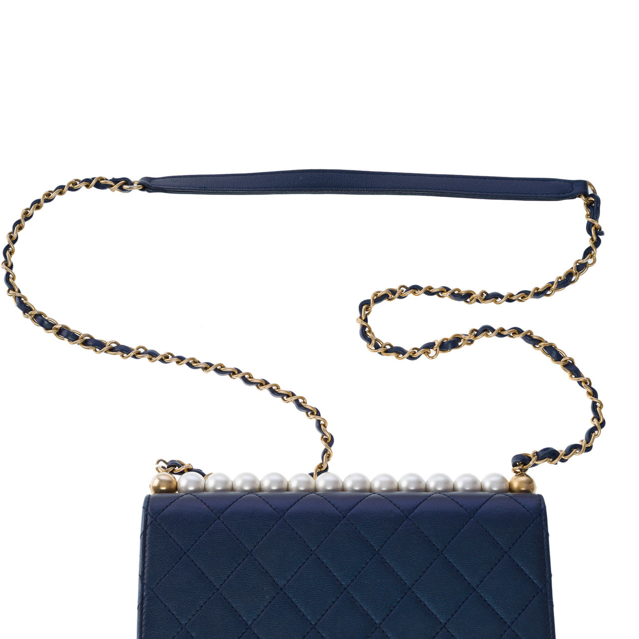 Sac CHANEL Timeless/Classique en Cuir Bleu Marine - 102468