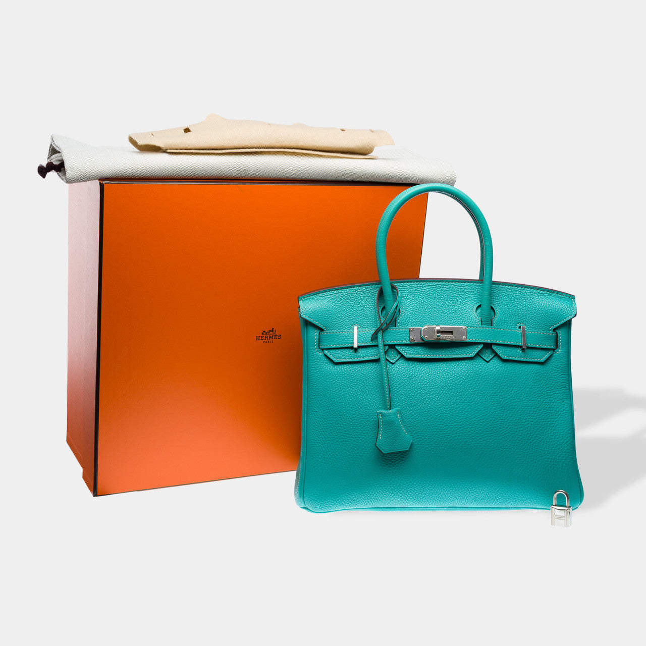 Sac HERMES Birkin 30 en Cuir Bleu - 102533