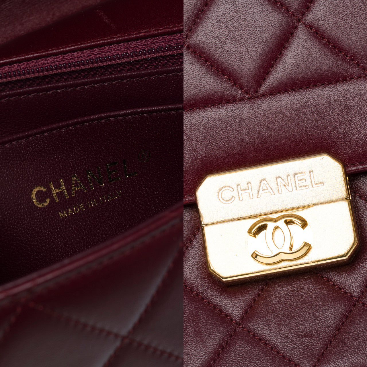 Sac CHANEL en Cuir Bordeaux - 102554