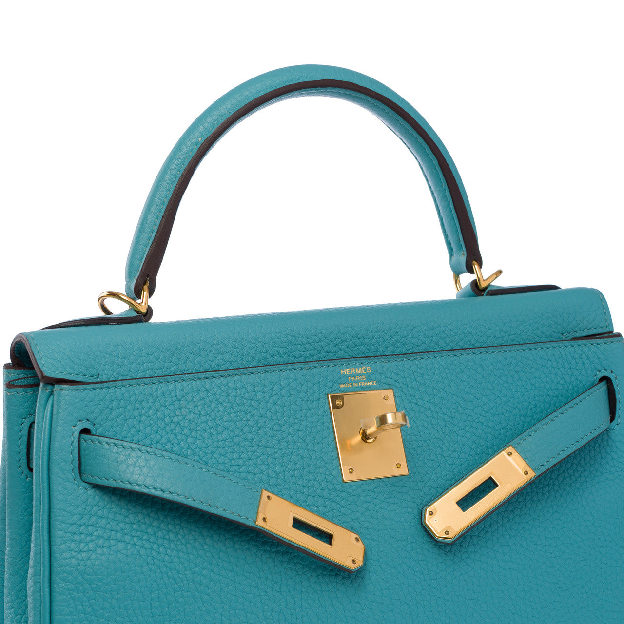 Sac HERMES Kelly 28 en Cuir Bleu - 102537