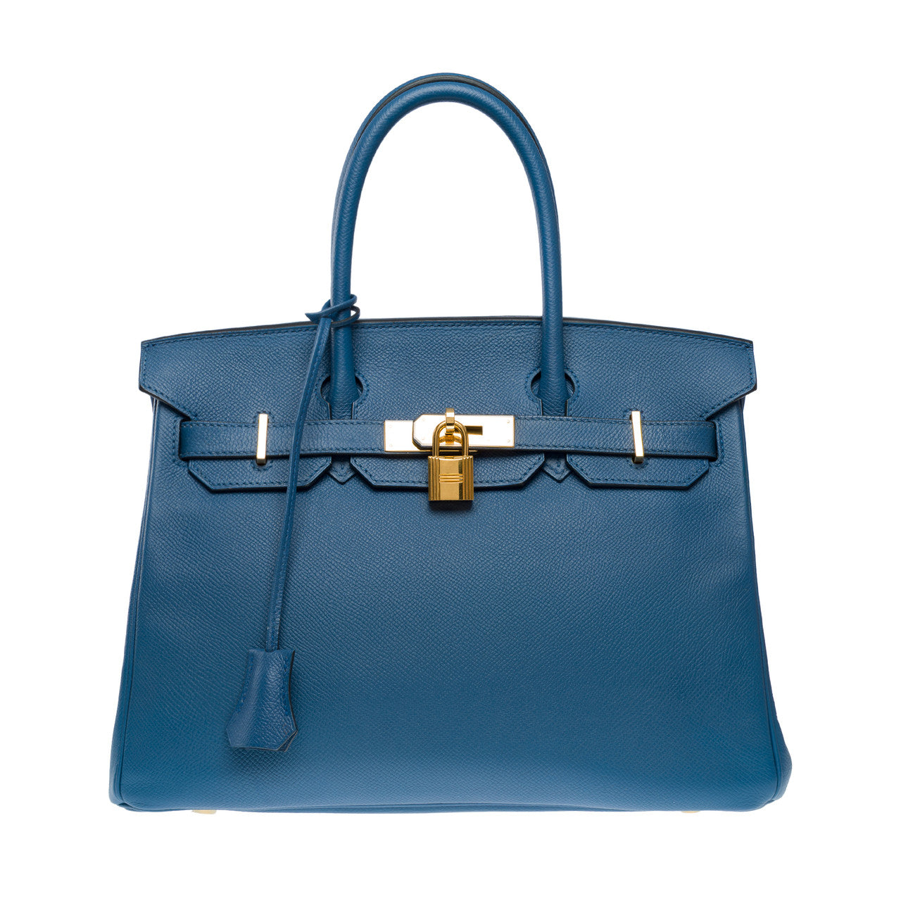 Sac HERMES Birkin 30 en Cuir Bleu - 102302