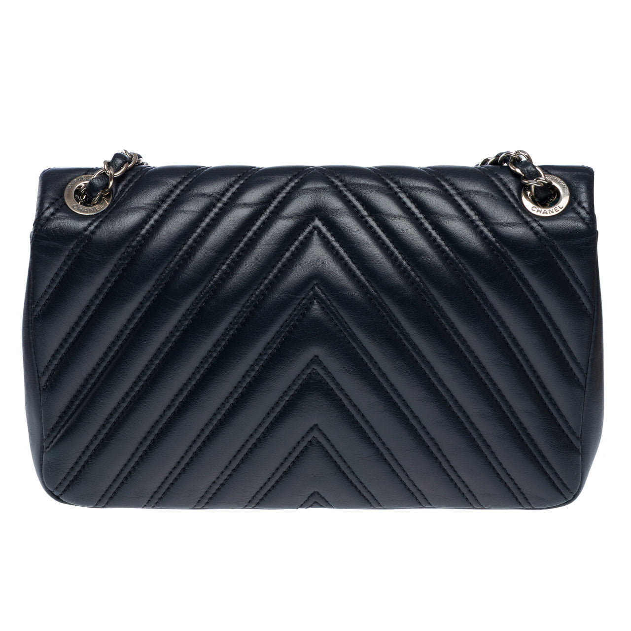 Sac CHANEL Timeless/Classique en Cuir Bleu Marine - 102622
