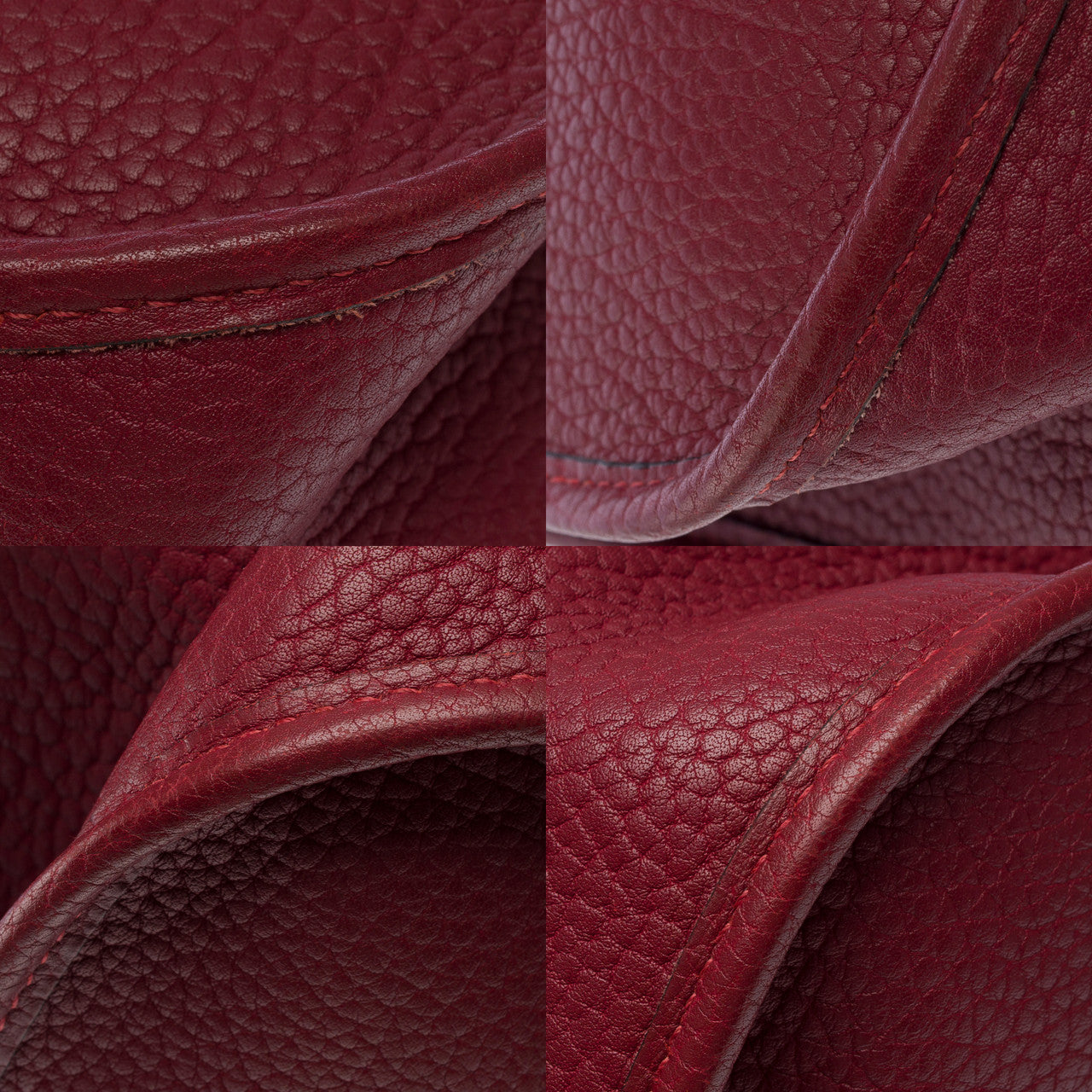 Sac HERMES Evelyne en Cuir Bordeaux - 101873