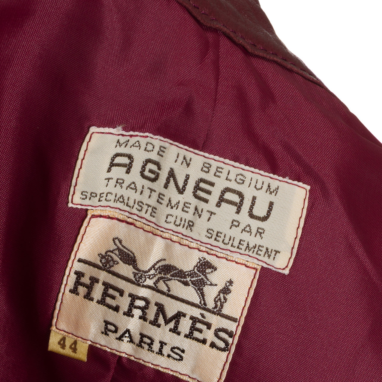 Vêtement NON SIGNE / UNSIGNED en Cuir Bordeaux - 102656