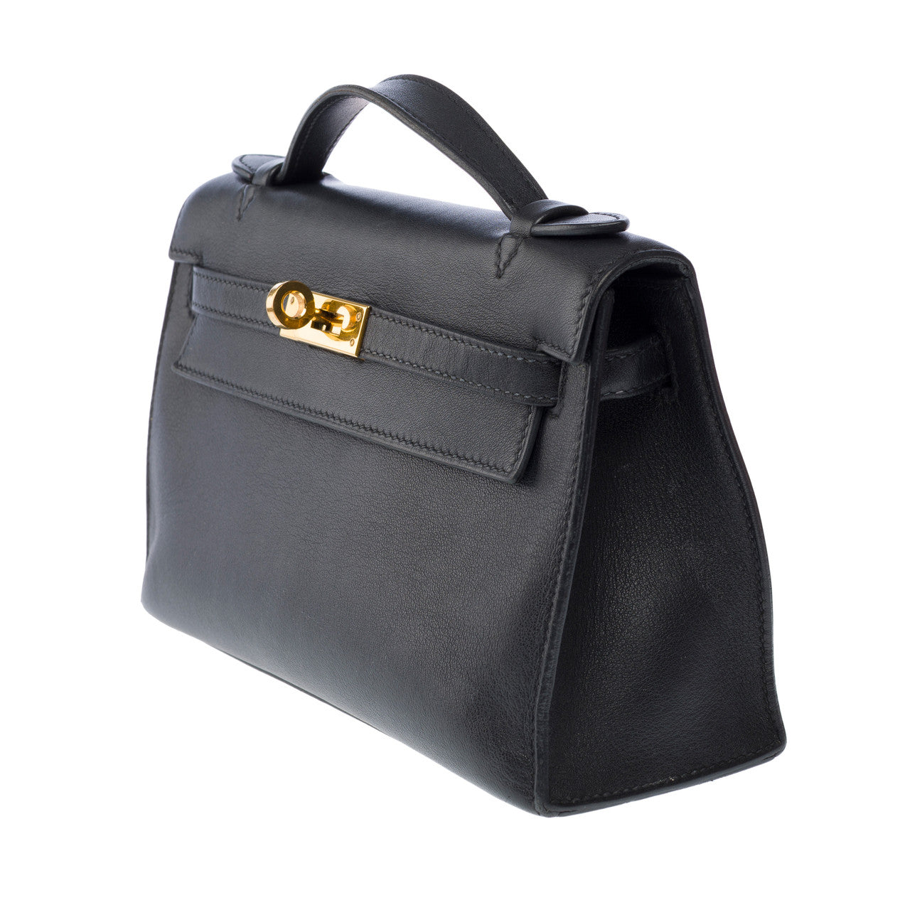 Sac HERMES Kelly Mini en Cuir Bleu - 102699