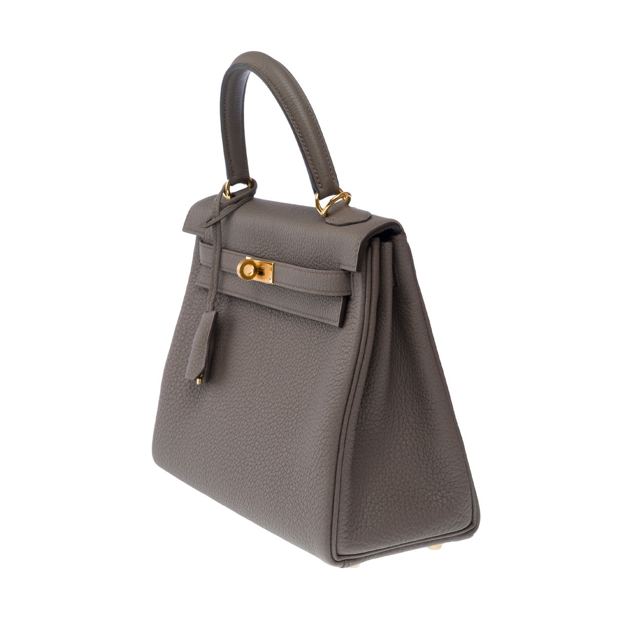 Sac HERMES Kelly 25 en Cuir Gris - 102683