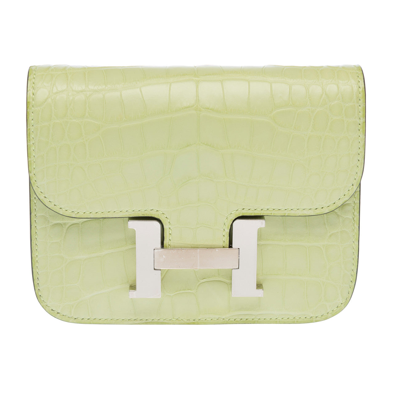 Accessoire HERMES Constance Slim en Crocodile Jaune - 102730