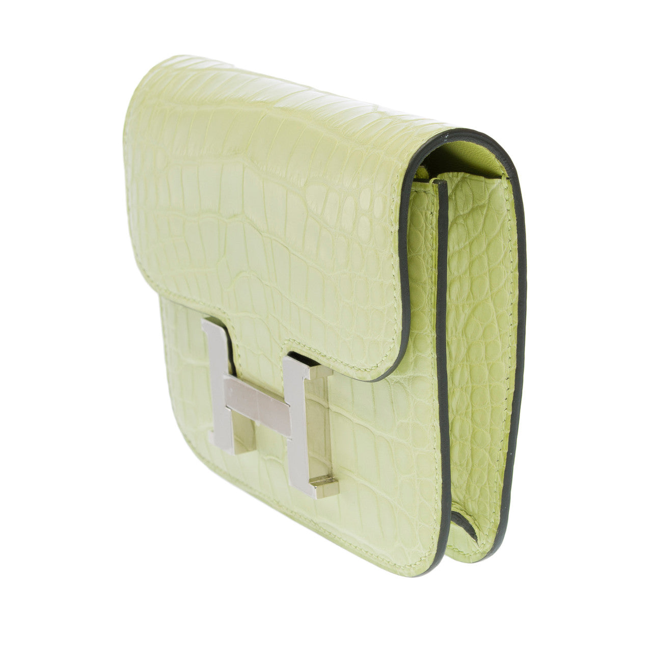 Accessoire HERMES Constance Slim en Crocodile Jaune - 102730