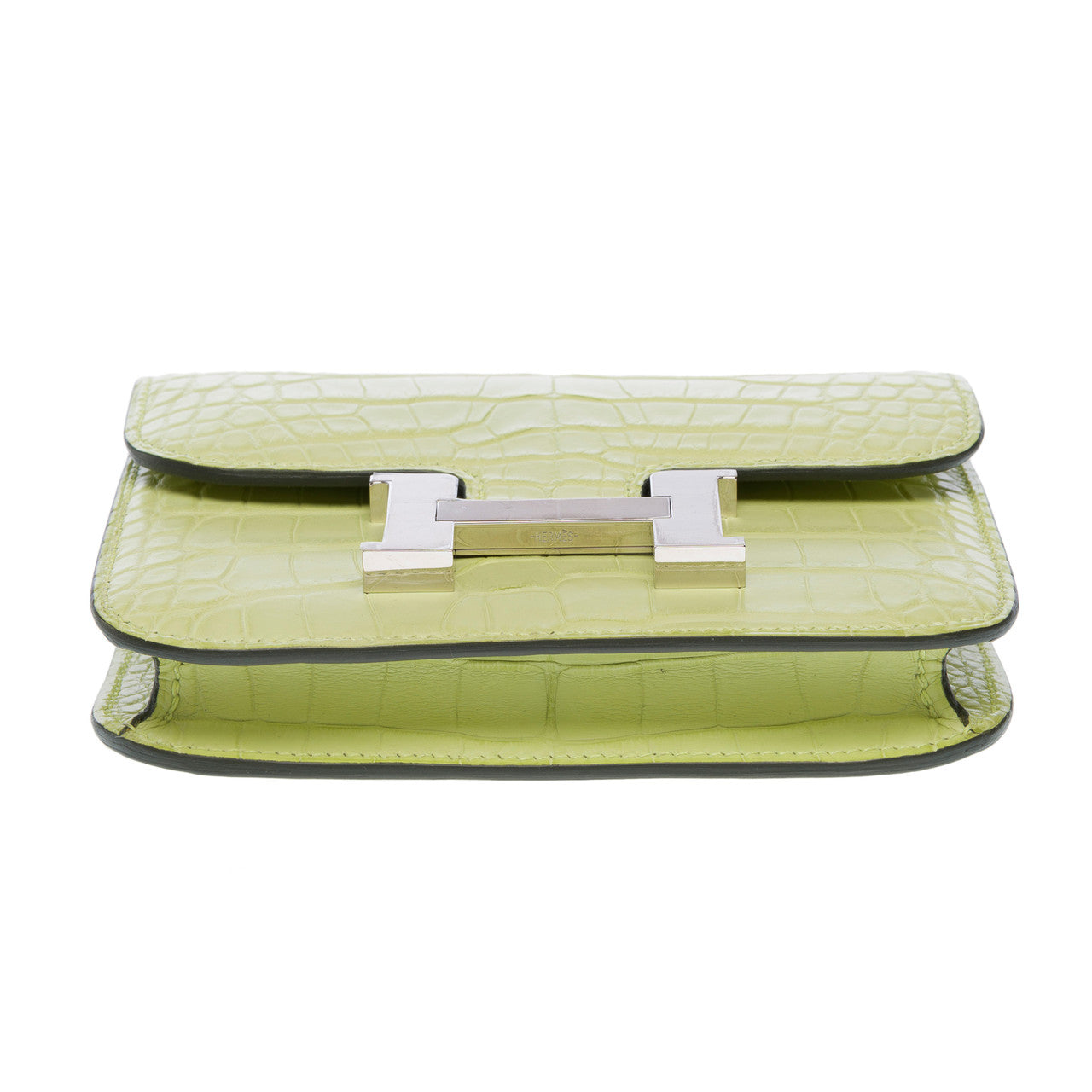 Accessoire HERMES Constance Slim en Crocodile Jaune - 102730