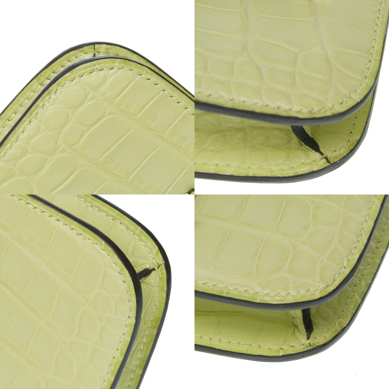 Accessoire HERMES Constance Slim en Crocodile Jaune - 102730