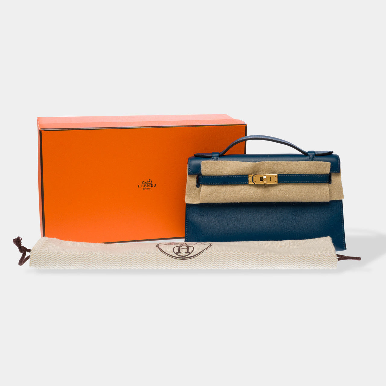 Sac HERMES Kelly Mini en Cuir Bleu - 102783