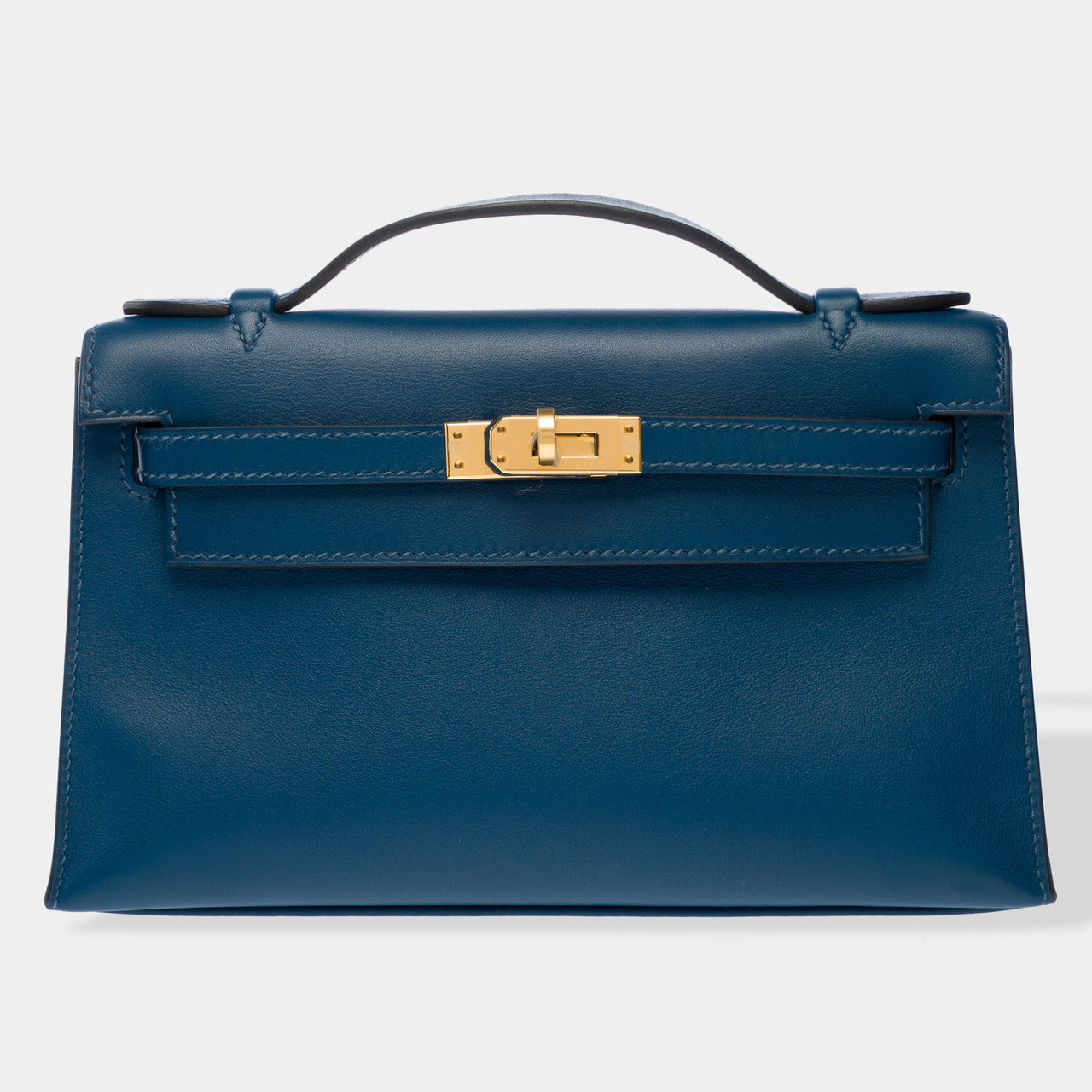 Sac HERMES Kelly Mini en Cuir Bleu - 102783