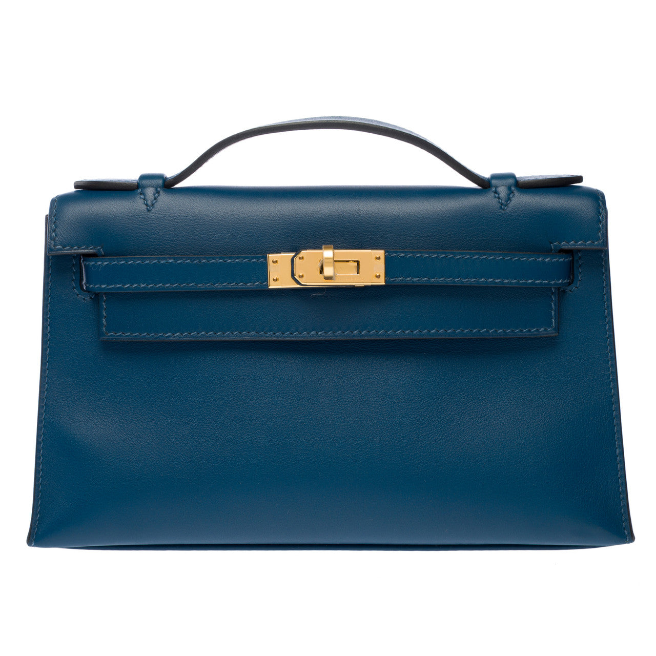 Sac HERMES Kelly Mini en Cuir Bleu - 102783