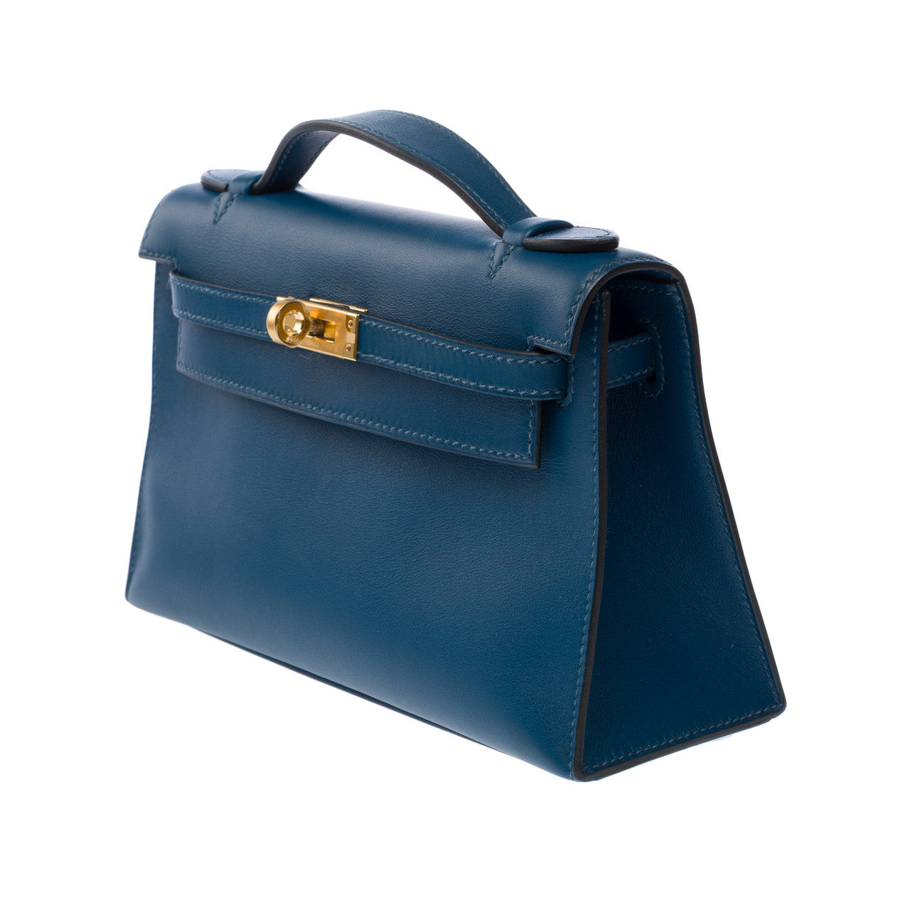 Sac HERMES Kelly Mini en Cuir Bleu - 102783