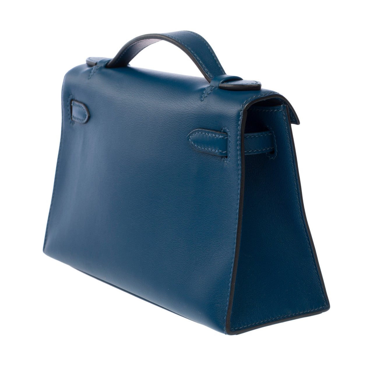 Sac HERMES Kelly Mini en Cuir Bleu - 102783