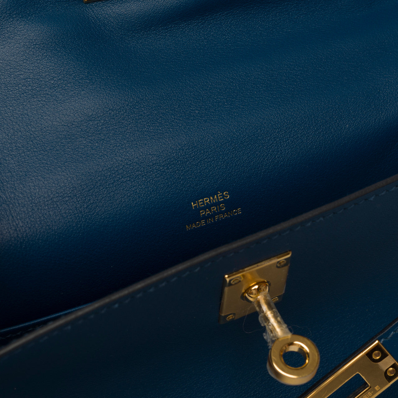 Sac HERMES Kelly Mini en Cuir Bleu - 102783