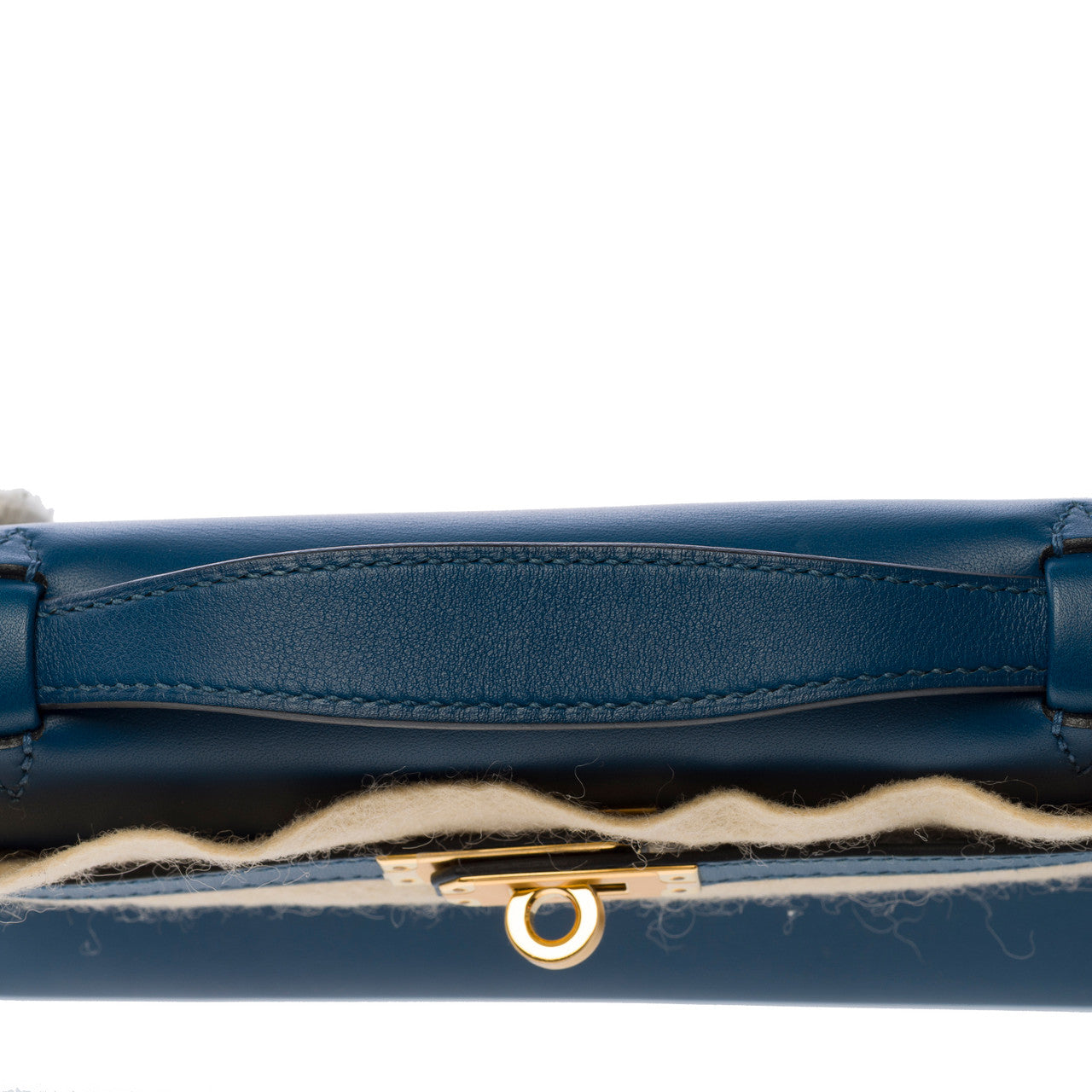 Sac HERMES Kelly Mini en Cuir Bleu - 102783