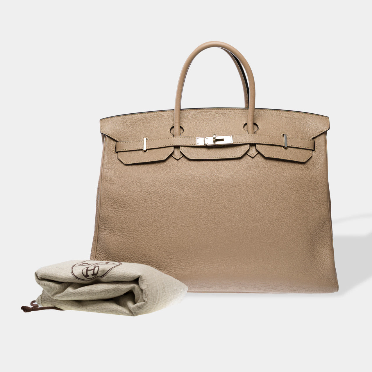 Sac HERMES Birkin 40 en Cuir Gris - 102798