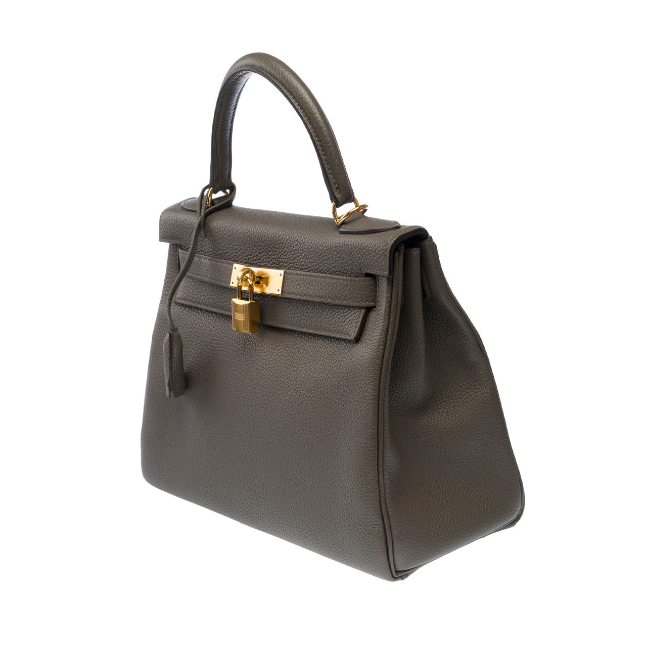 Sac HERMES Kelly 28 en Cuir Gris - 102715