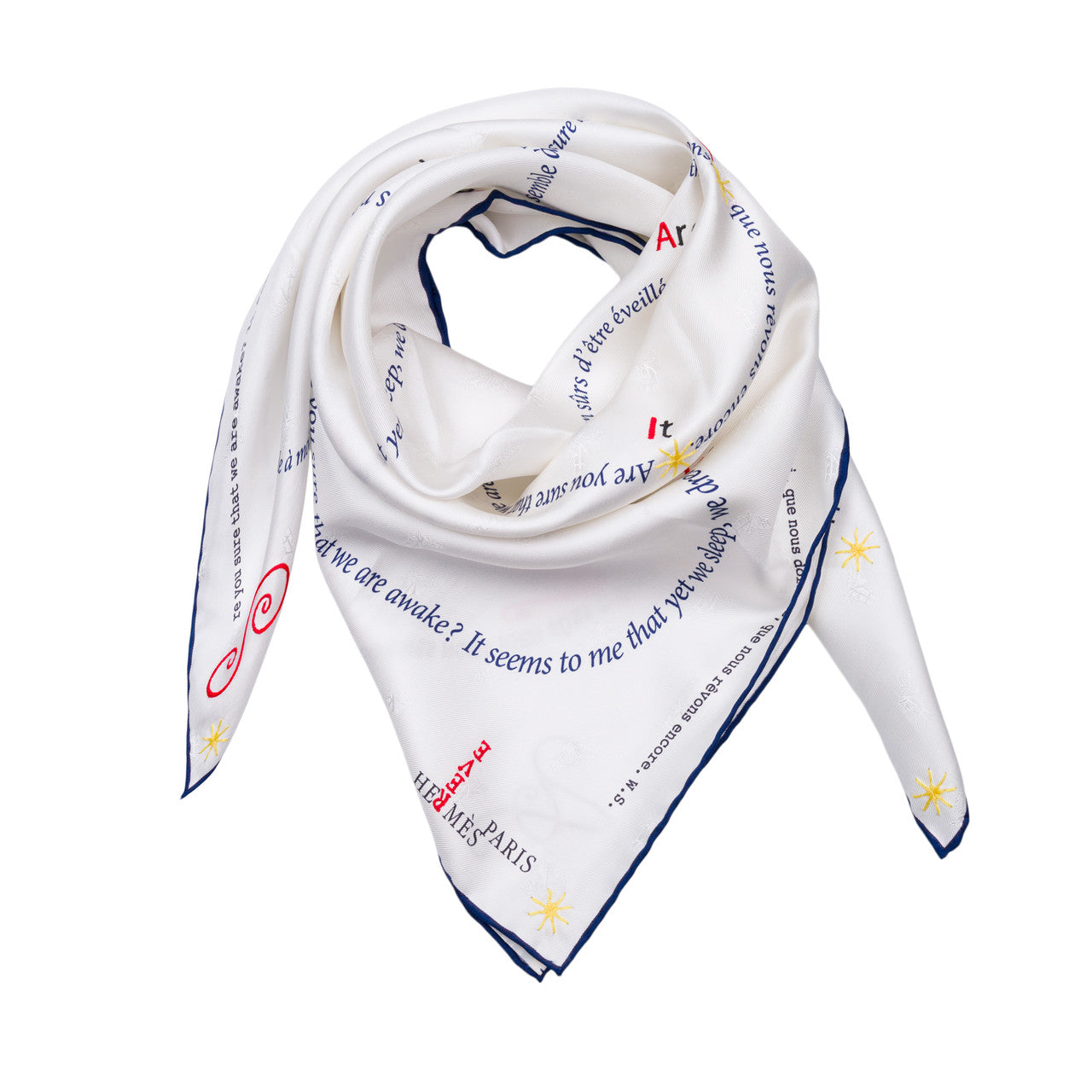 Accessoire HERMES en Soie Blanc - 102792