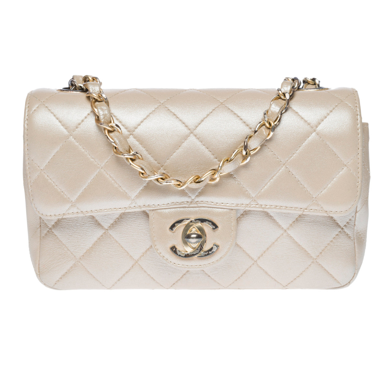 Sac CHANEL Timeless/Classique en Cuir Blanc - 102825