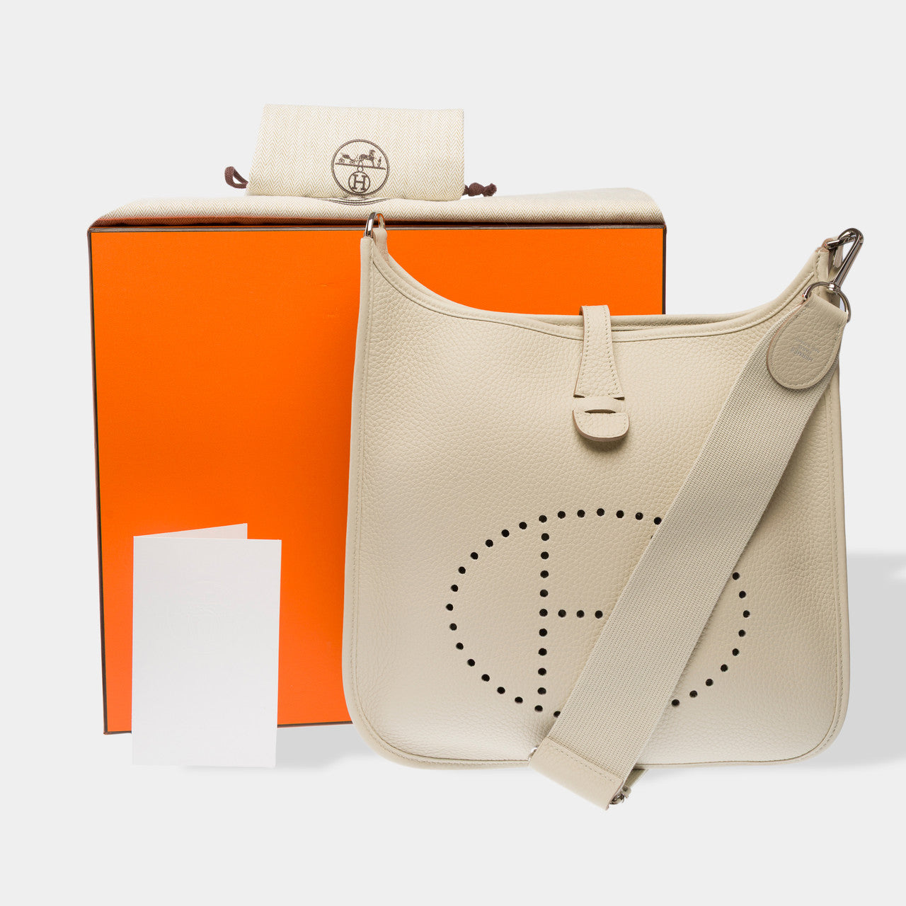 Sac HERMES Evelyne en Cuir Beige - 102830