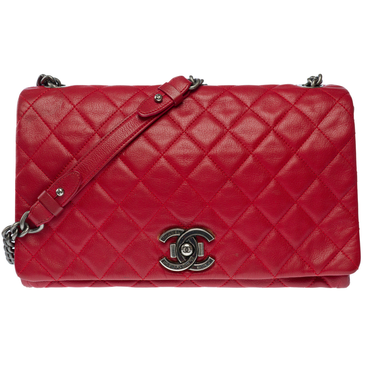 Sac CHANEL Timeless/Classique en Cuir Rouge - 102837