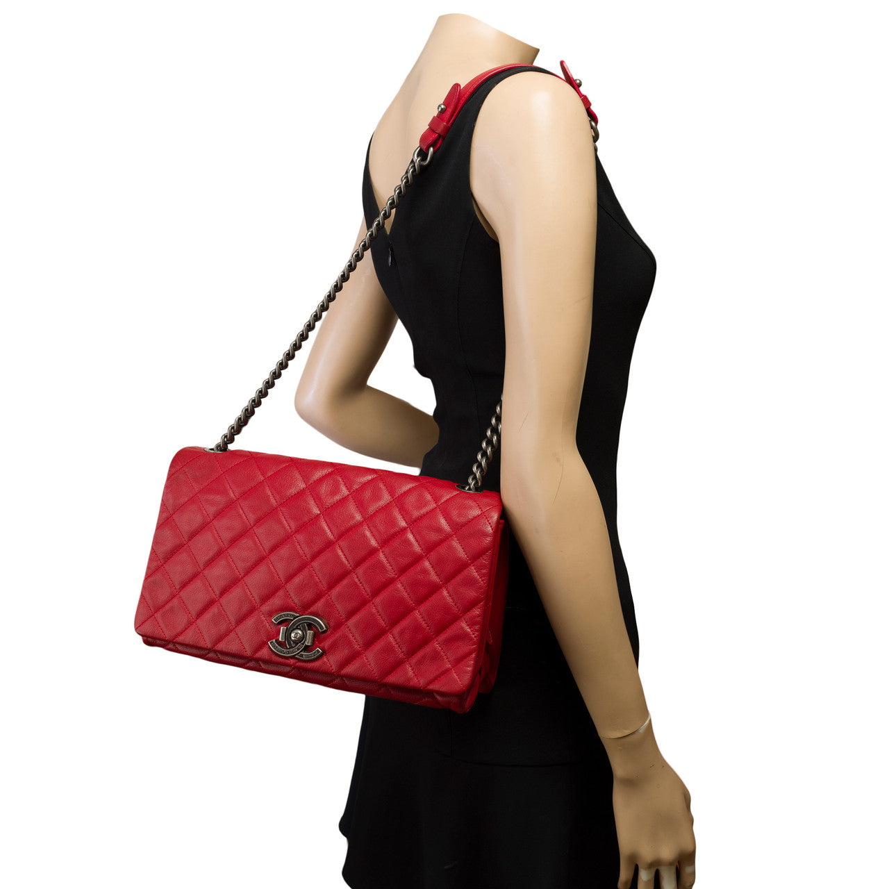 Sac CHANEL Timeless/Classique en Cuir Rouge - 102837