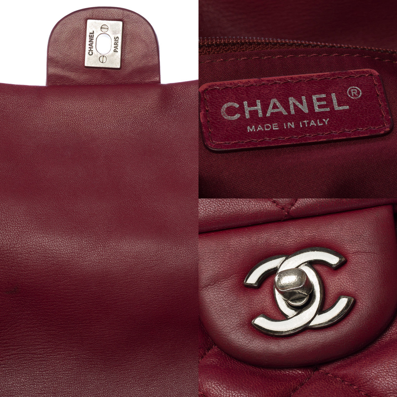 Sac CHANEL Timeless/Classique en Cuir Bordeaux - 100412