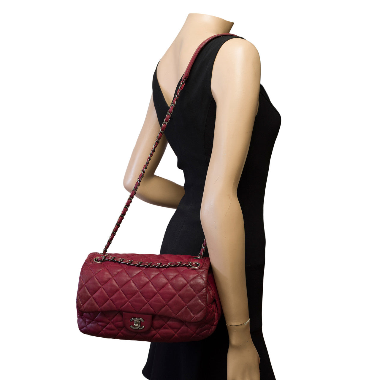 Sac CHANEL Timeless/Classique en Cuir Bordeaux - 100412