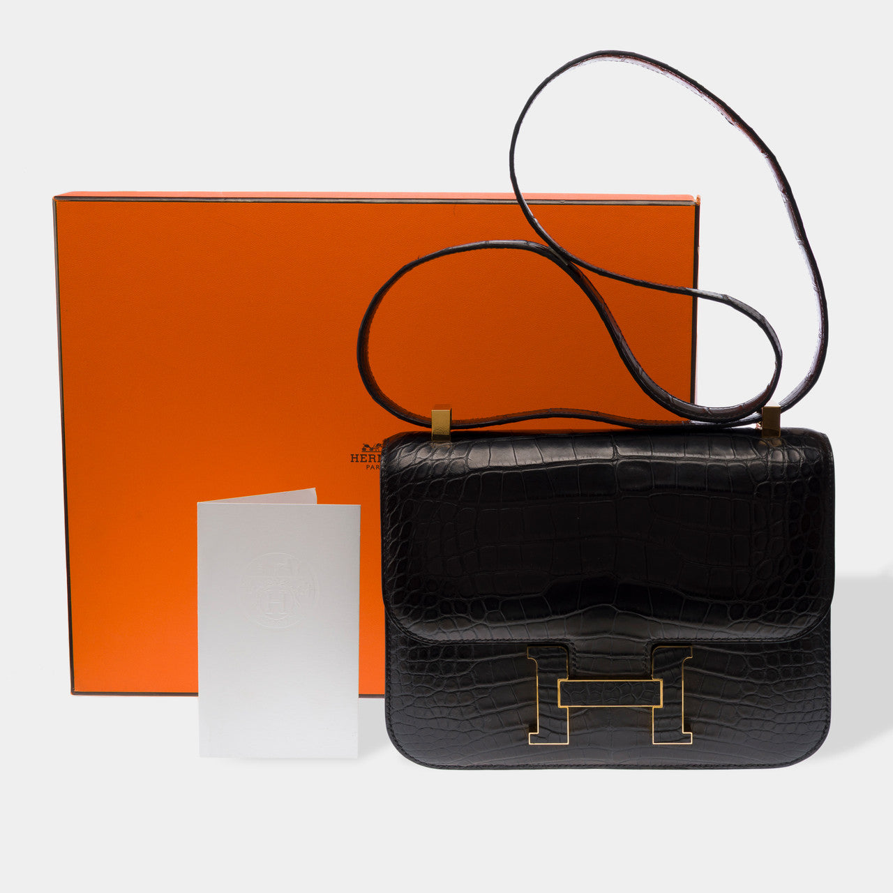 Sac HERMES Constance en Cuirs exotiques Noir - 102861