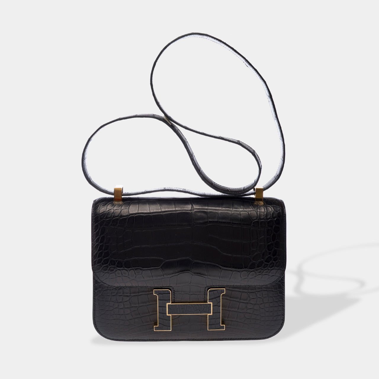 Sac HERMES Constance en Cuirs exotiques Noir - 102861