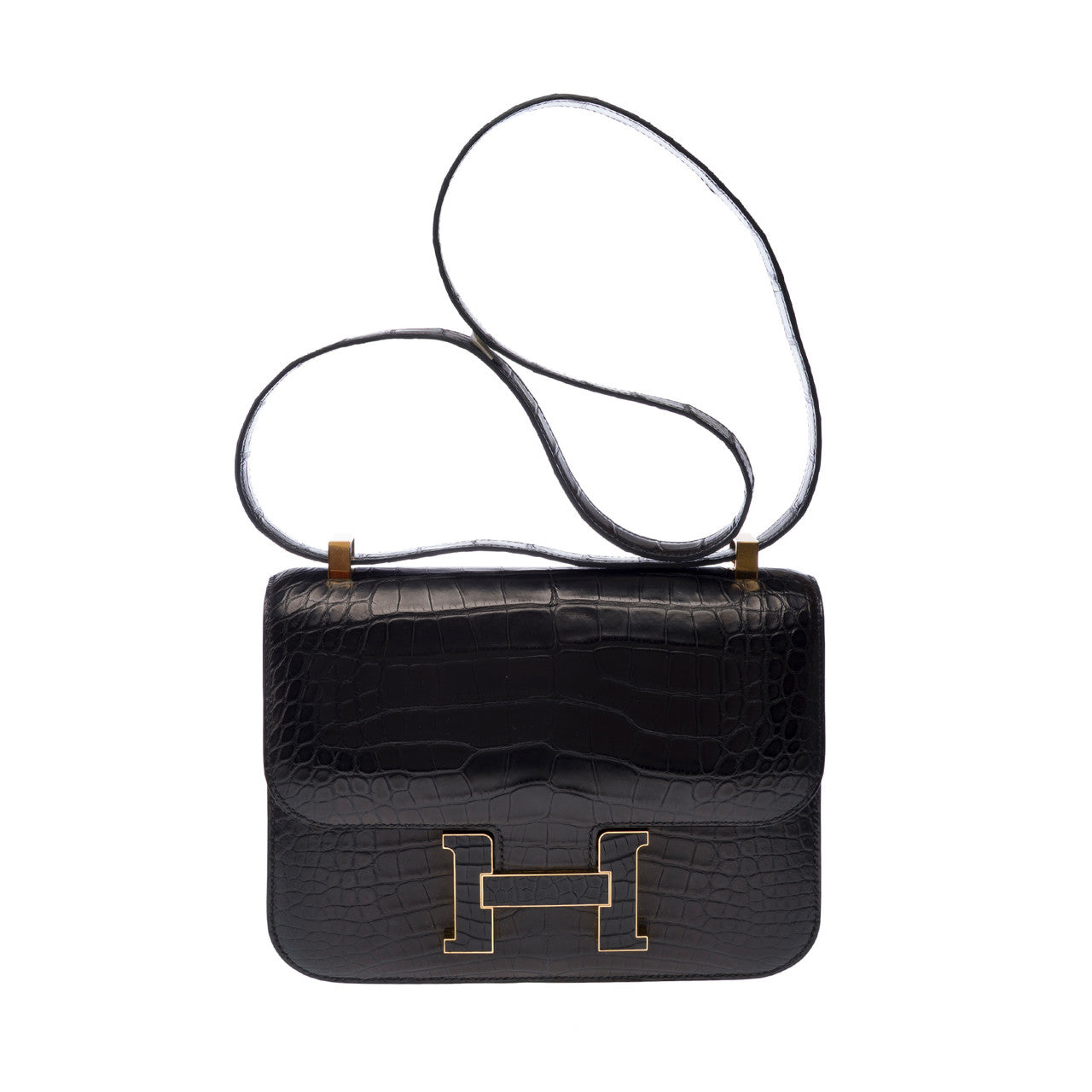 Sac HERMES Constance en Cuirs exotiques Noir - 102861