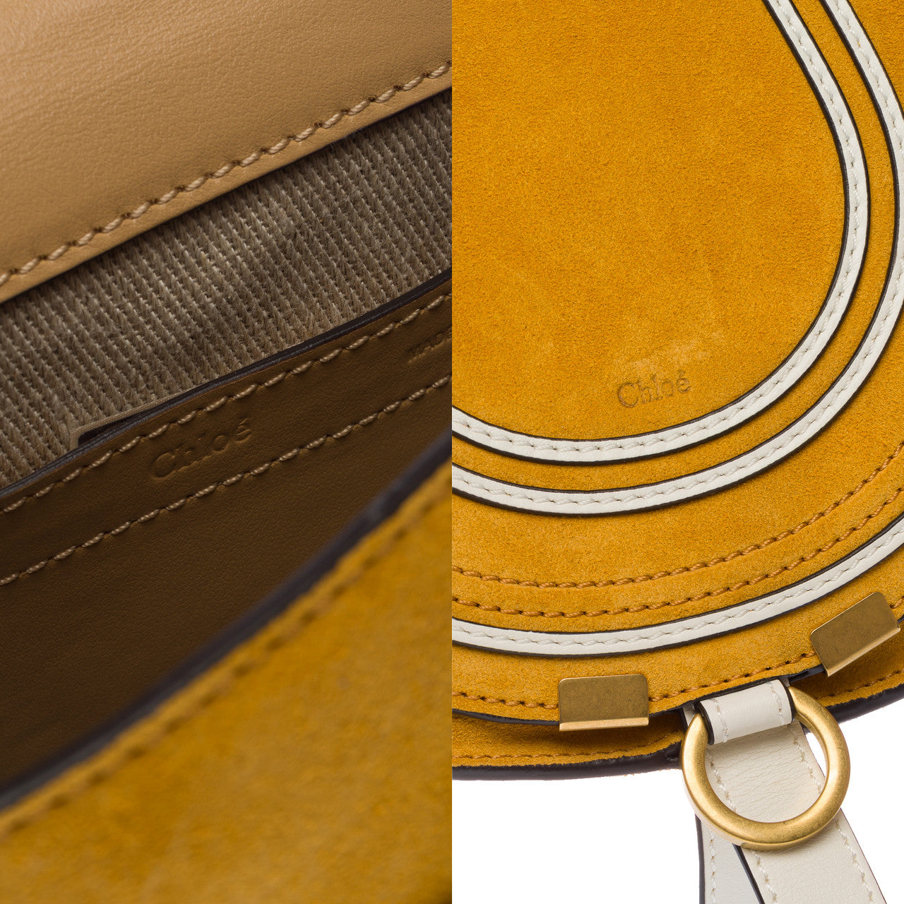 Sac CHLOE Marcie en Suède Jaune - 102851