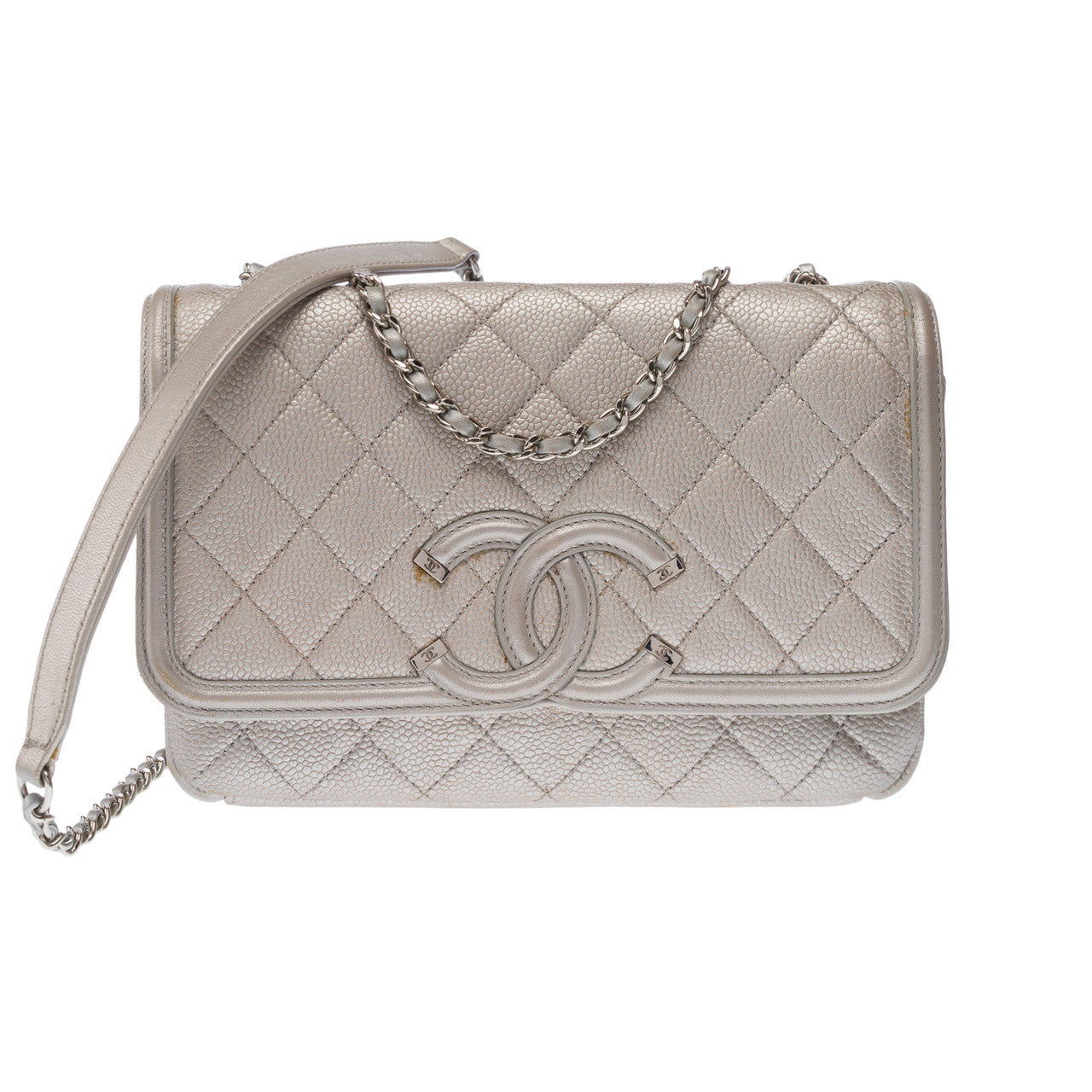 Sac CHANEL en Cuir Argent - 102855