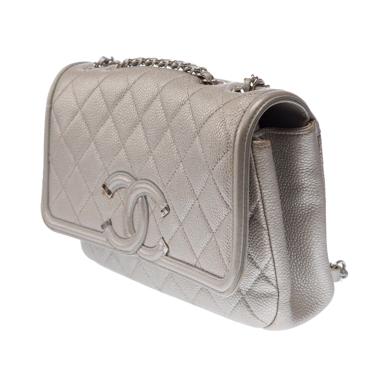 Sac CHANEL en Cuir Argent - 102855