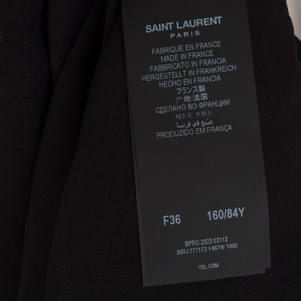 Vêtement YSL en Coton Noir - 102859