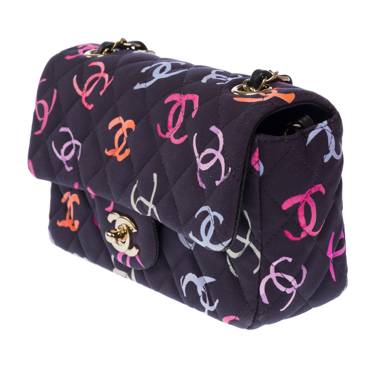 Sac CHANEL Timeless/Classique en Coton Bleu Marine - 102900