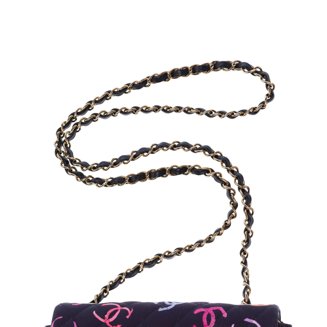 Sac CHANEL Timeless/Classique en Coton Bleu Marine - 102900