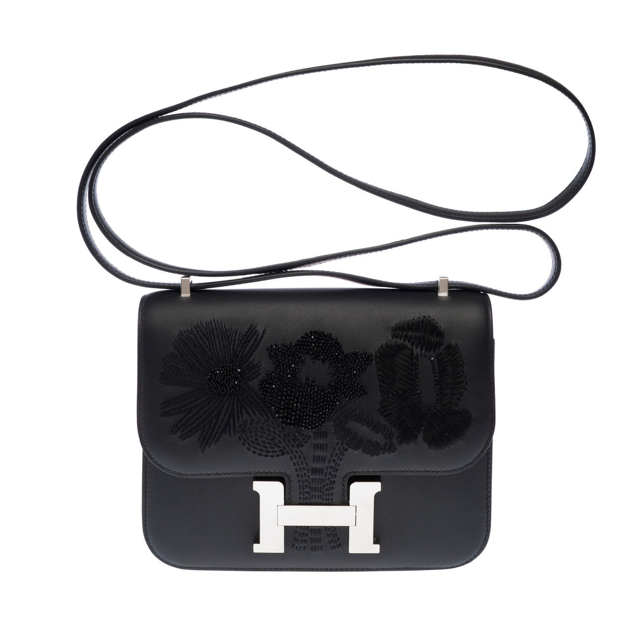 Sac HERMES Constance en Cuir Noir - 102896
