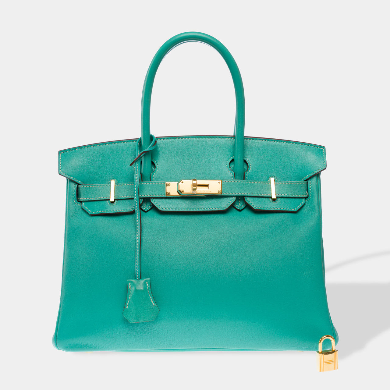 Sac HERMES Birkin 30 en Cuir Bleu - 102867