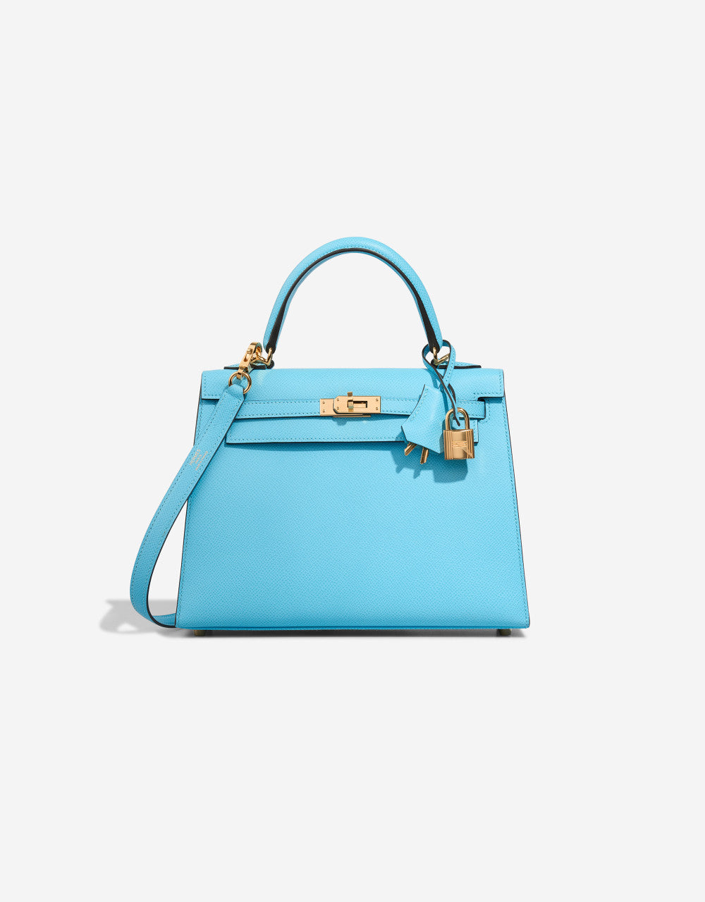 Sac HERMES Kelly 25 en Cuir Bleu - 102881