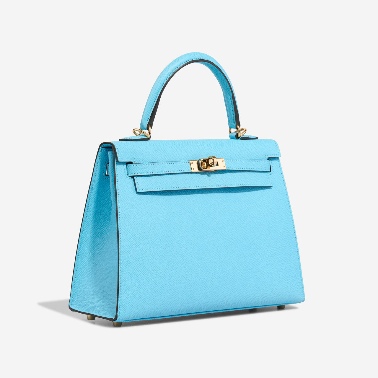 Sac HERMES Kelly 25 en Cuir Bleu - 102881