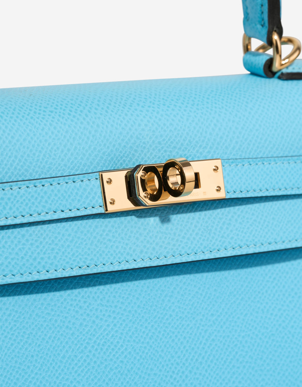 Sac HERMES Kelly 25 en Cuir Bleu - 102881