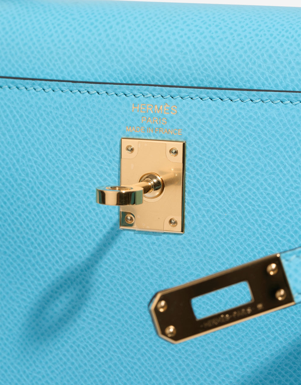 Sac HERMES Kelly 25 en Cuir Bleu - 102881